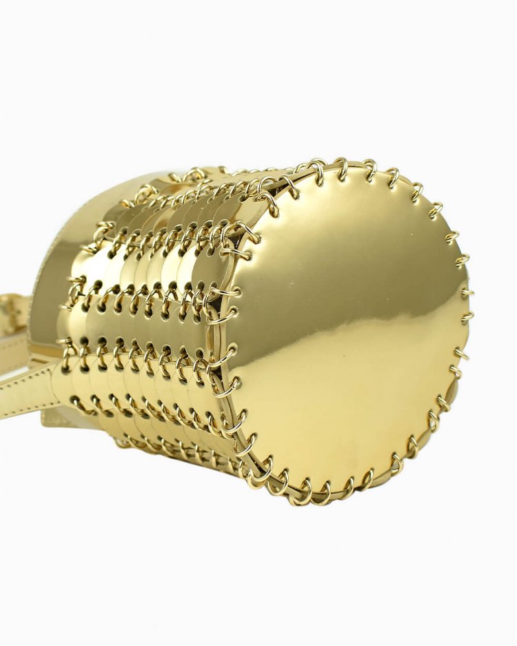 Bolsa Paco Rabanne Original Mirrored Leather Bucket Feminina